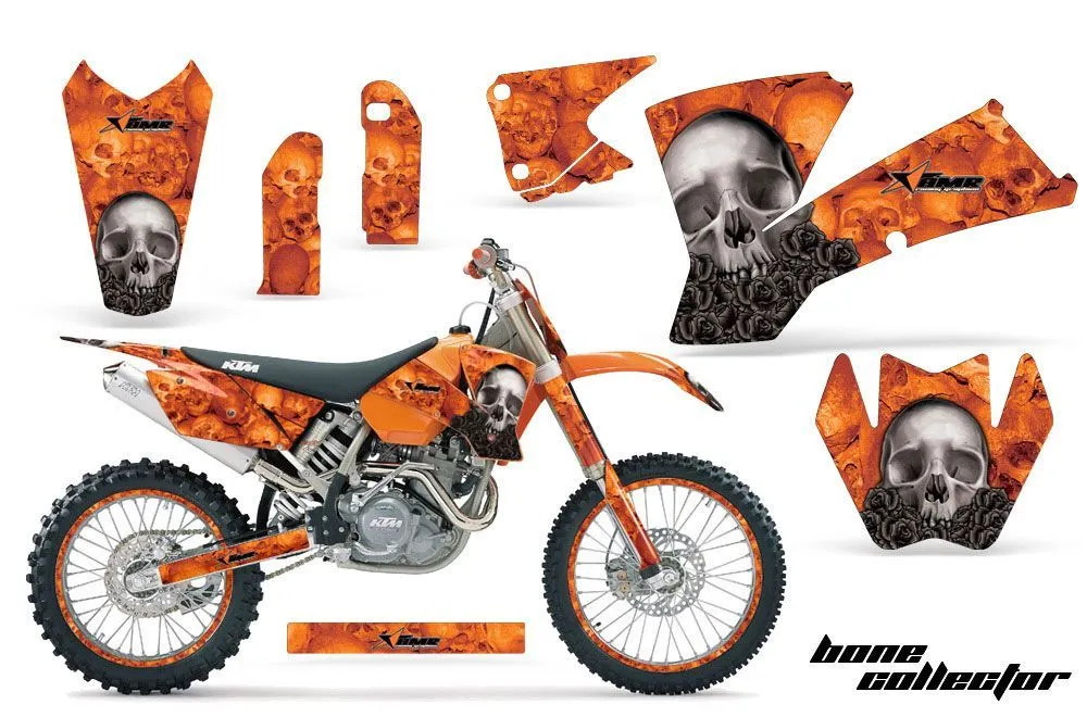 KTM C1 MXC Dirt Bike Graphic Kit - 2003-2004 Bone Collector Orange
