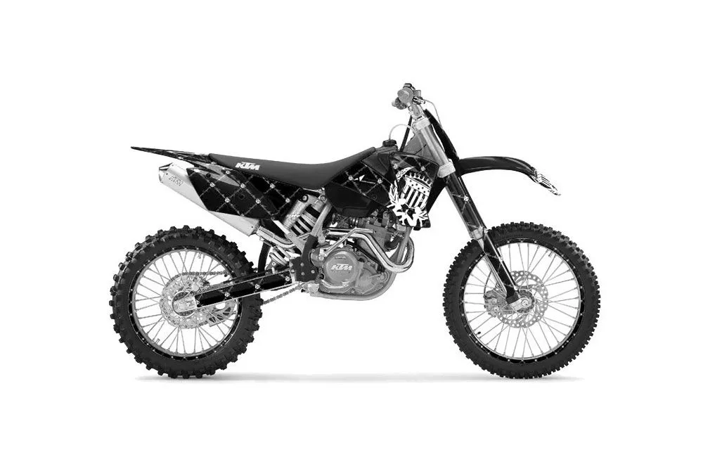 KTM C1 MXC Dirt Bike Graphic Kit - 2003-2004 Silver Star - Reloaded Black