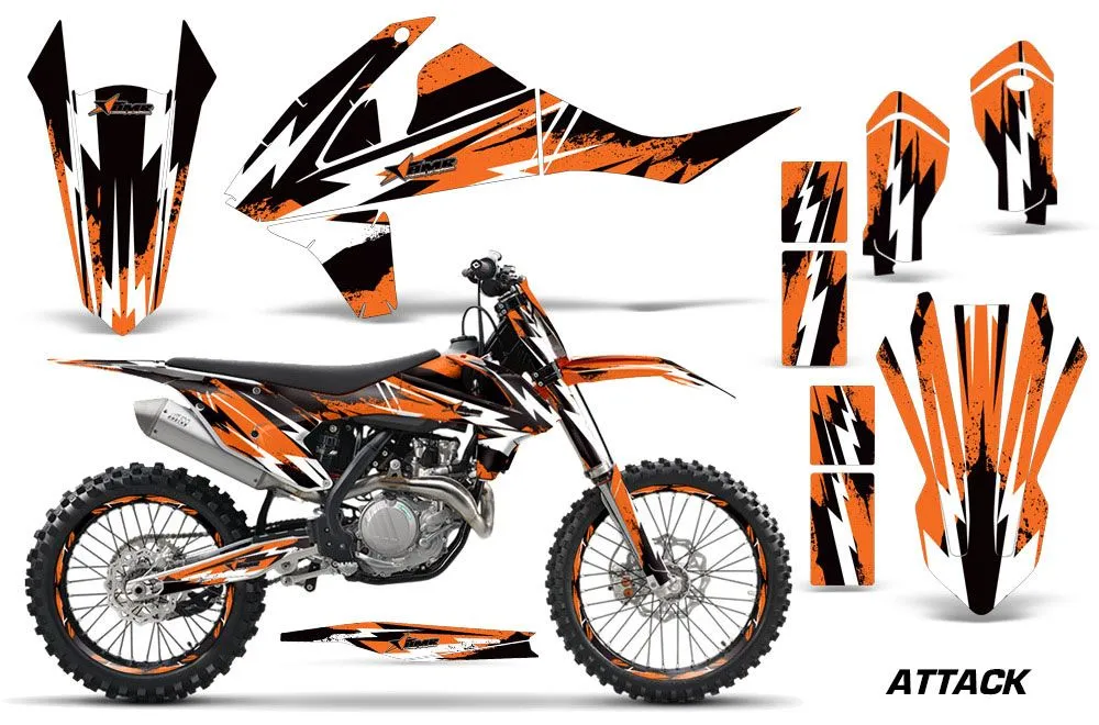 KTM C10 SX / SX-F / XC-F Dirt Bike Graphic Kit - 2016-2018 Attack Orange