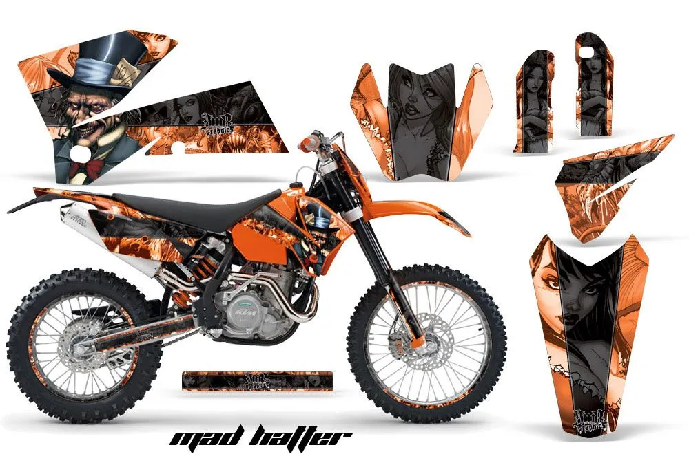 KTM C4 EXC Dirt Bike Graphic Kit - 2005-2007 Mad Hatter Orange