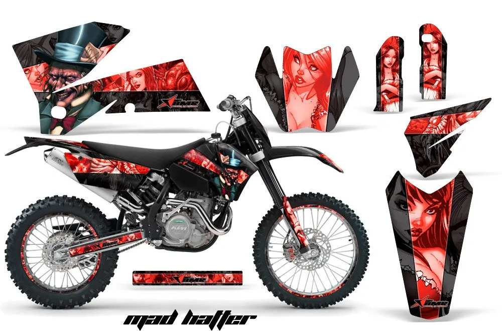 KTM C4 EXC Dirt Bike Graphic Kit - 2005-2007 Mad Hatter Red
