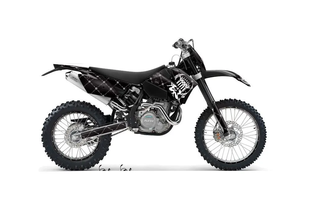 KTM C4 EXC Dirt Bike Graphic Kit - 2005-2007 Silver Star - Reloaded White