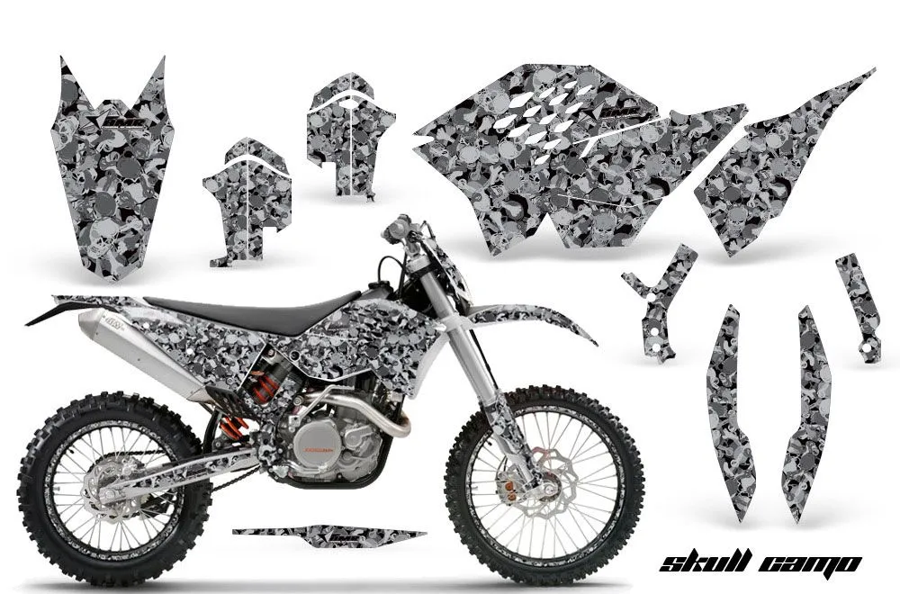 KTM C5 SX / SX-F 125 / 525 Dirt Bike Graphic Kit - 2007-2010 Skull Camo Black