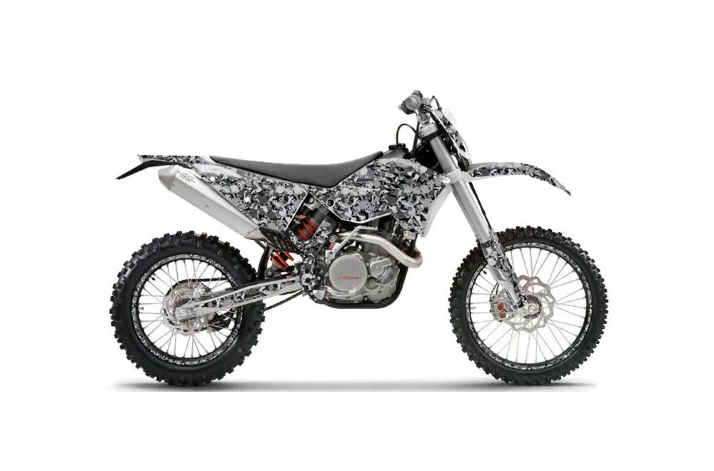 KTM C5 WCFW 250 Dirt Bike Graphic Kit - 2011 Skull Camo Black