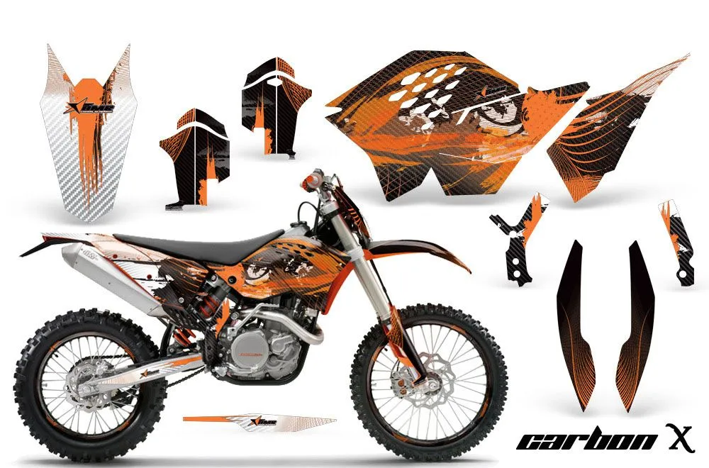 KTM C5 XC 125 / 525 Dirt Bike Graphic Kit - 2008-2010 Carbon X Orange