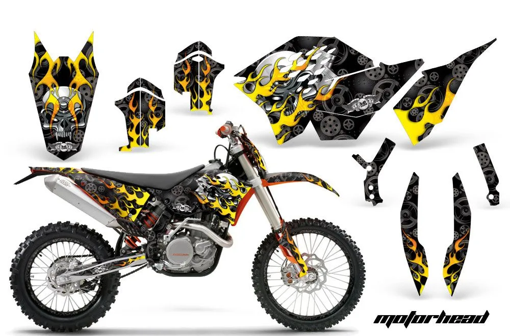 KTM C5 XC 125 / 525 Dirt Bike Graphic Kit - 2008-2010 Motorhead Black