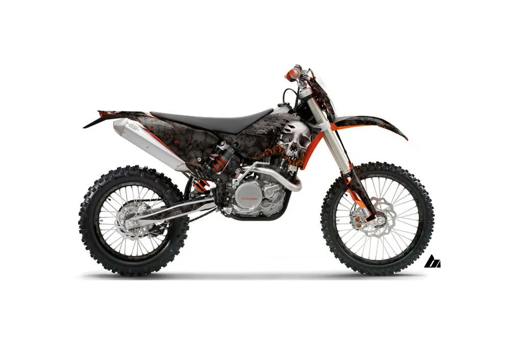 KTM C5 XCW 200/ 250 / 300 Dirt Bike Graphic Kit - 2011 Bone Collector Black