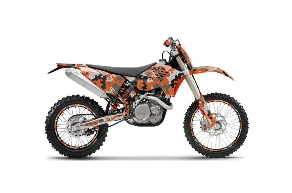 KTM C5 XCW 200/ 250 / 300 Dirt Bike Graphic Kit - 2011 Camoplate Orange