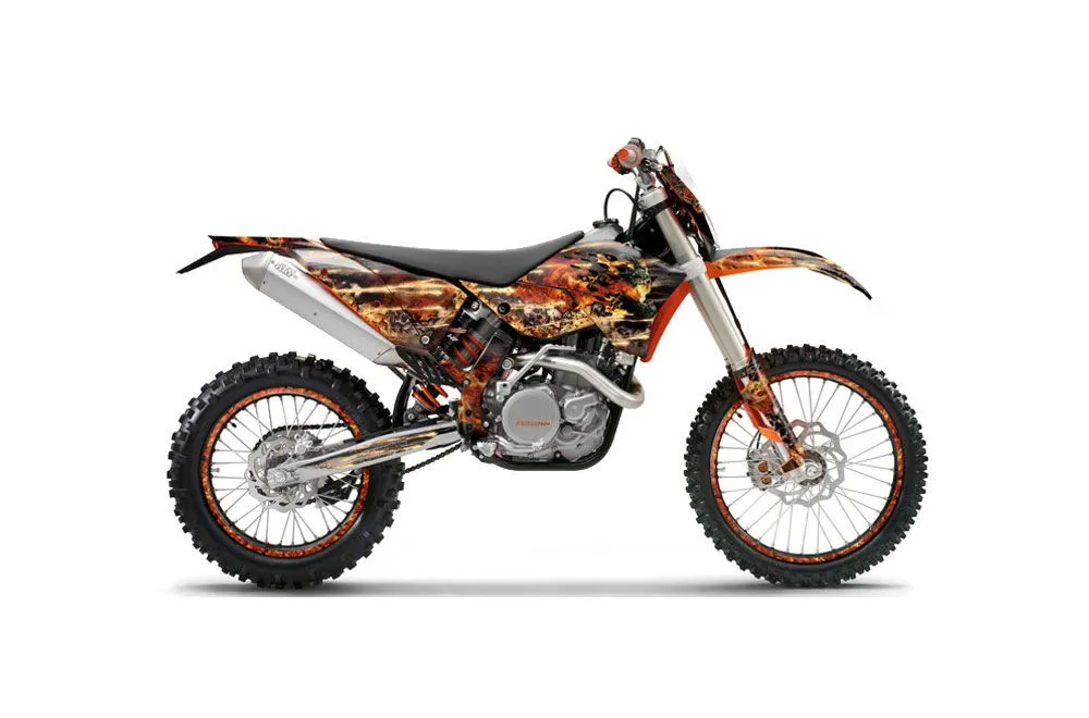 KTM C5 XCW 200/ 250 / 300 Dirt Bike Graphic Kit - 2011 Firestorm Black