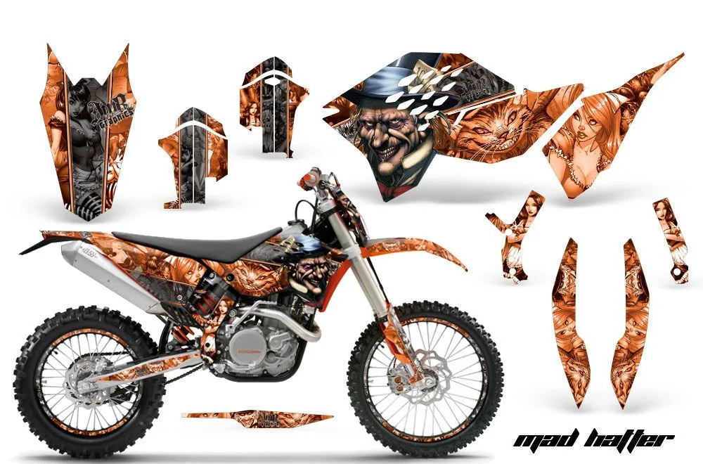 KTM C5 XCW 200/ 250 / 300 Dirt Bike Graphic Kit - 2011 Mad Hatter Orange