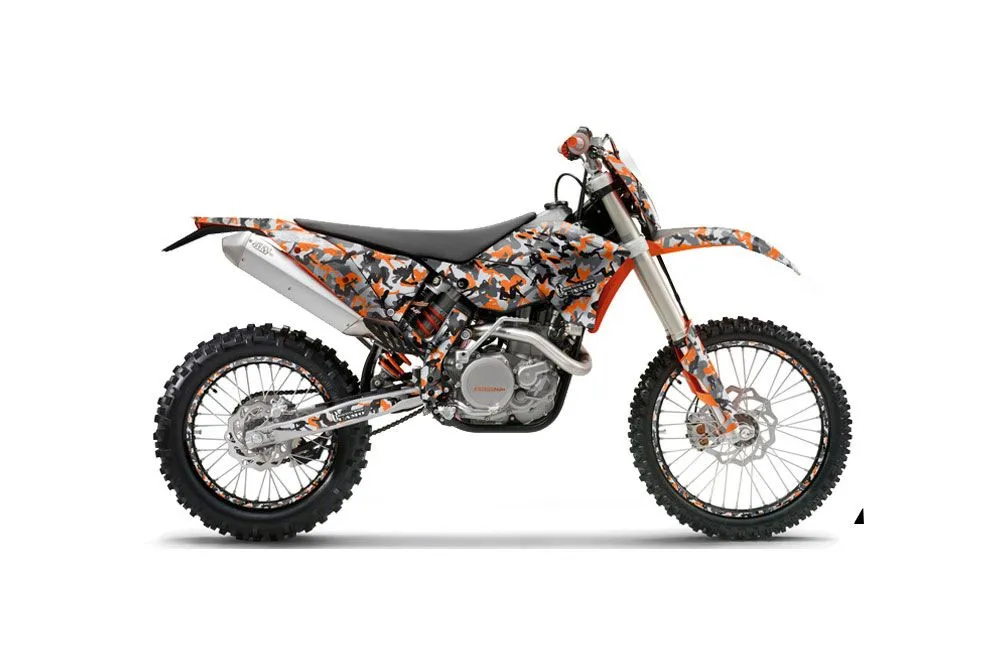 KTM C5 XCW 200/ 250 / 300 Dirt Bike Graphic Kit - 2011 Urban Camo Orange