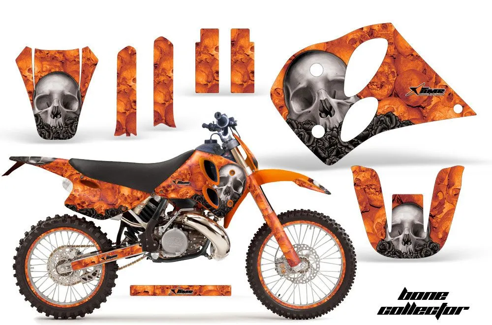KTM C6 EXC 2 Stroke Dirt Bike Graphic Kit - 1993-1997 Bone Collector Orange