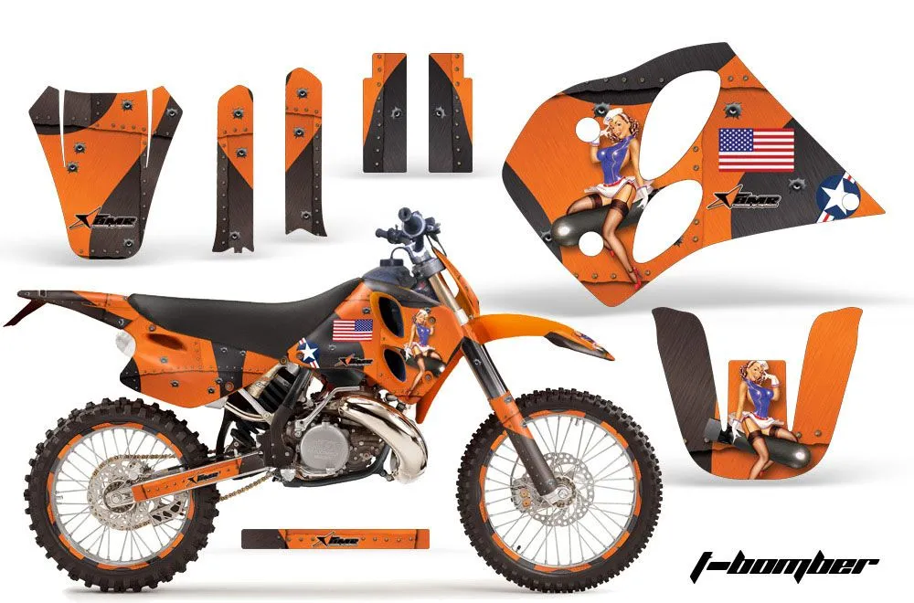 KTM C6 EXC 2 Stroke Dirt Bike Graphic Kit - 1993-1997 T Bomber Orange
