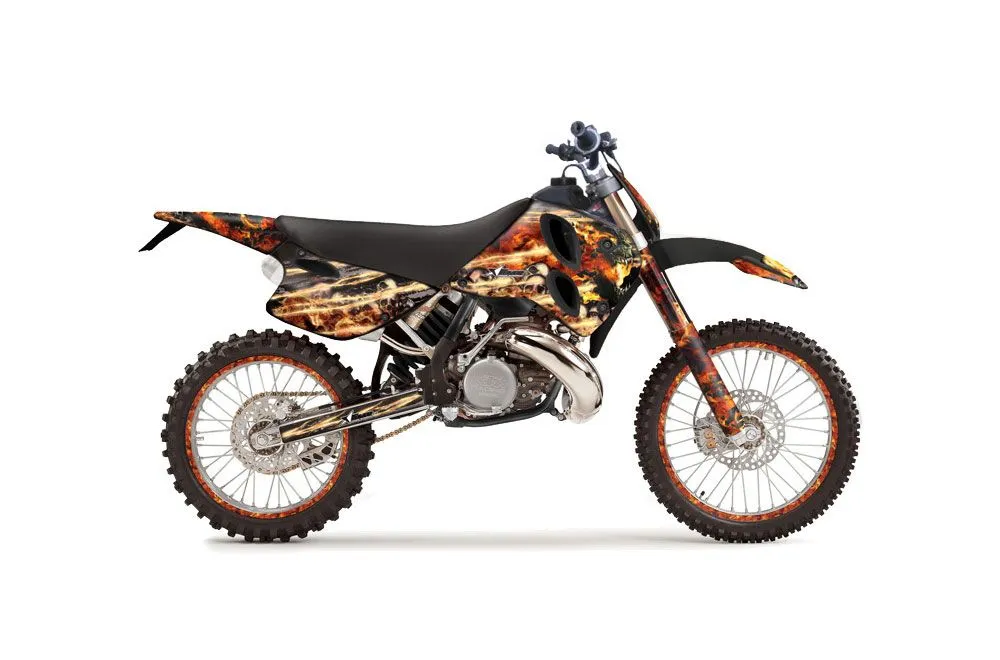 KTM C6 SX 2 Stroke Dirt Bike Graphic Kit - 1993-1997 Firestorm Black