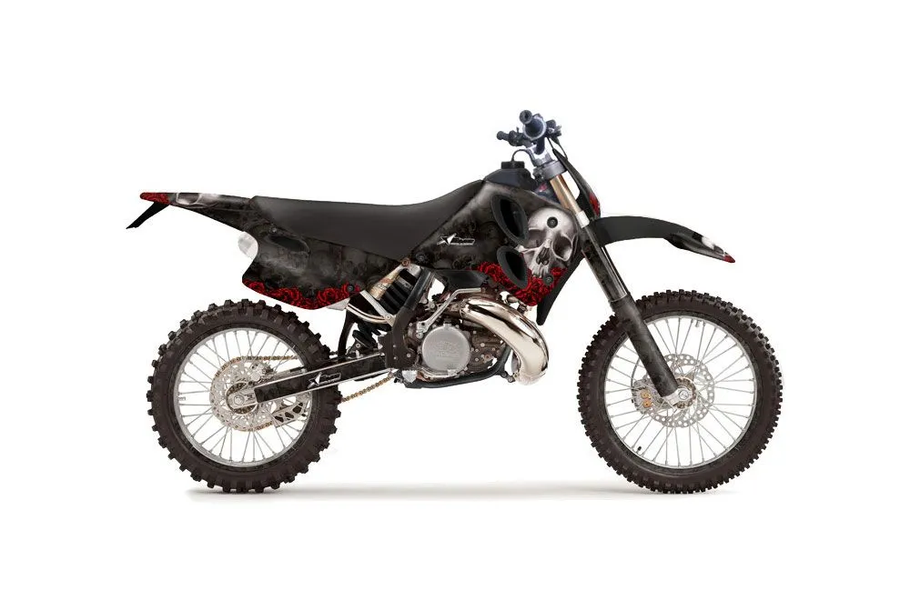 KTM C6 XC 2 Stroke Dirt Bike Graphic Kit - 1993-1997 Bone Collector Black