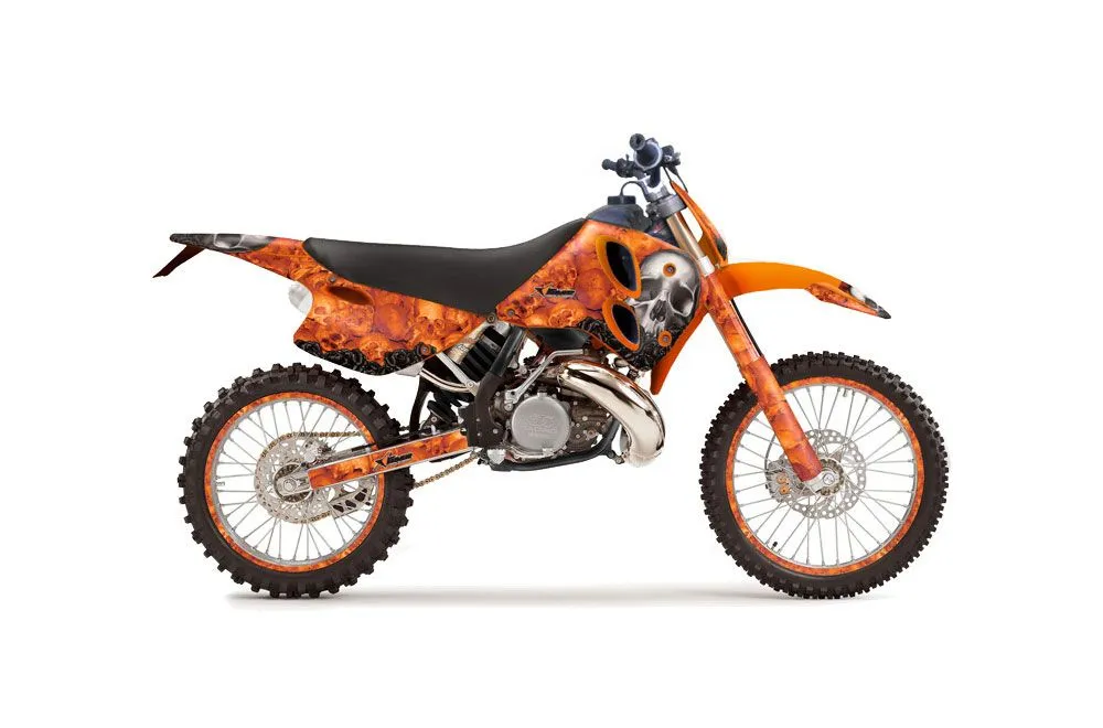 KTM C6 XC 2 Stroke Dirt Bike Graphic Kit - 1993-1997 Bone Collector Orange