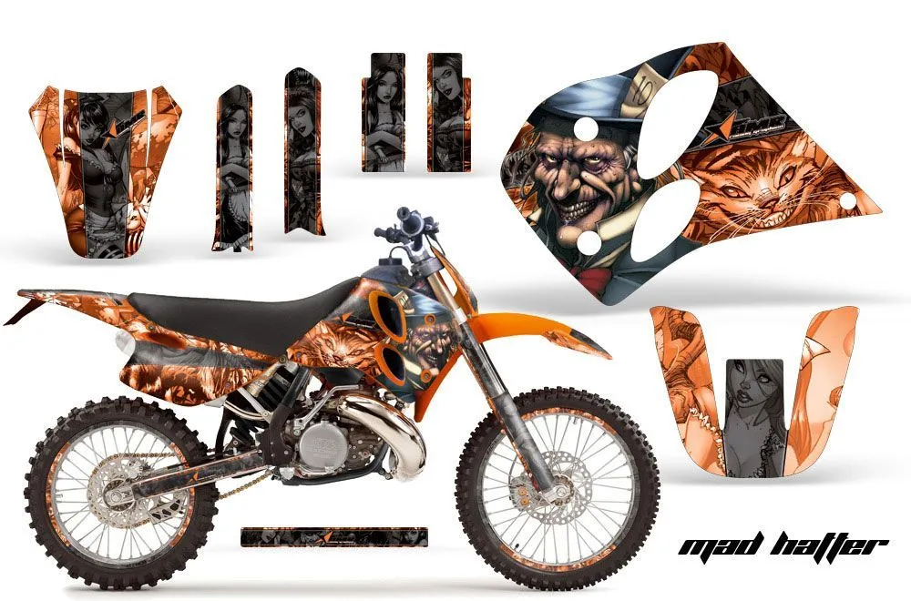 KTM C6 XC 2 Stroke Dirt Bike Graphic Kit - 1993-1997 Mad Hatter Orange