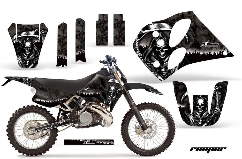 KTM C6 XC 2 Stroke Dirt Bike Graphic Kit - 1993-1997 Reaper Black
