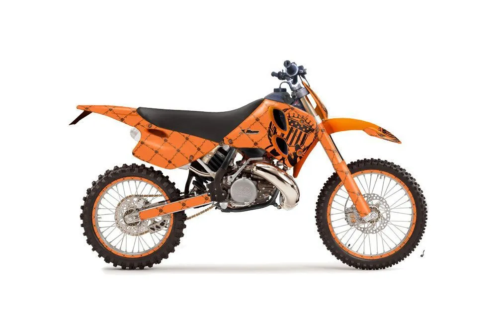 KTM C6 XC 2 Stroke Dirt Bike Graphic Kit - 1993-1997 Silver Star - Reloaded Orange