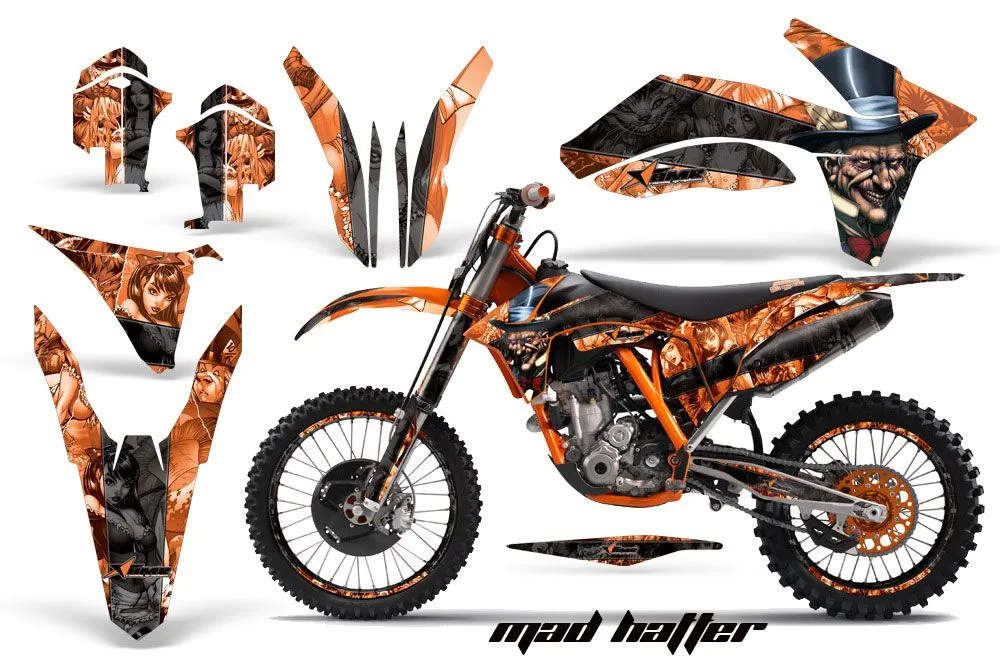 KTM C7 XC Dirt Bike Graphic Kit - 2012-2013 Mad Hatter Orange
