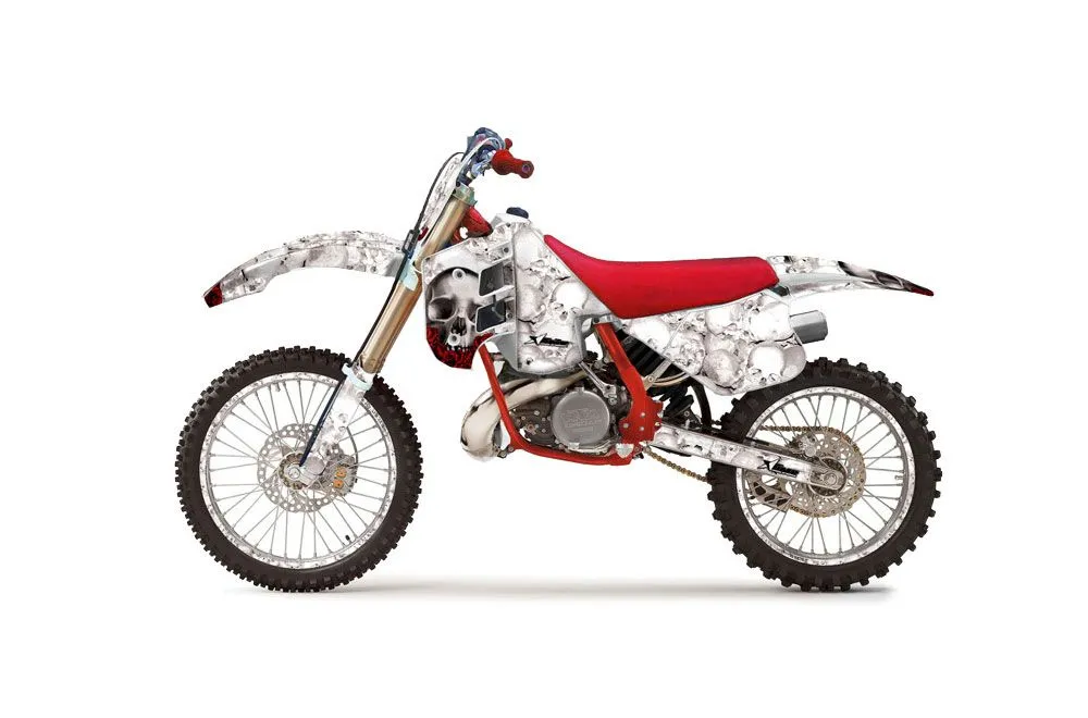 KTM C8 MXC / EXC 250 Dirt Bike Graphic Kit - 1990-1992 Bone Collector White