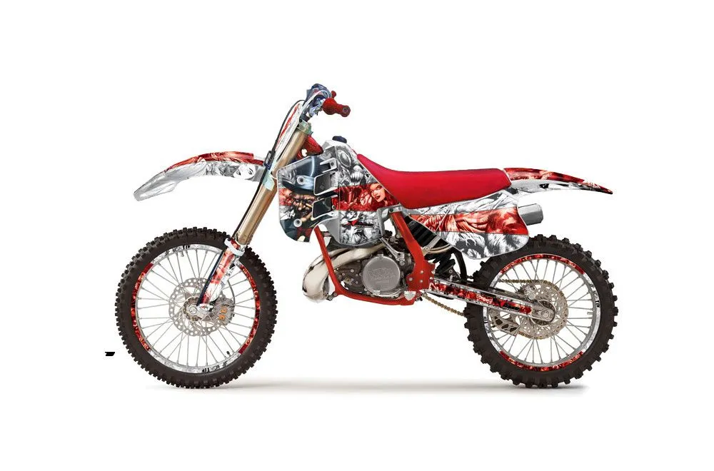 KTM C8 MXC / EXC 300 Dirt Bike Graphic Kit - 1990-1992 Mad Hatter White