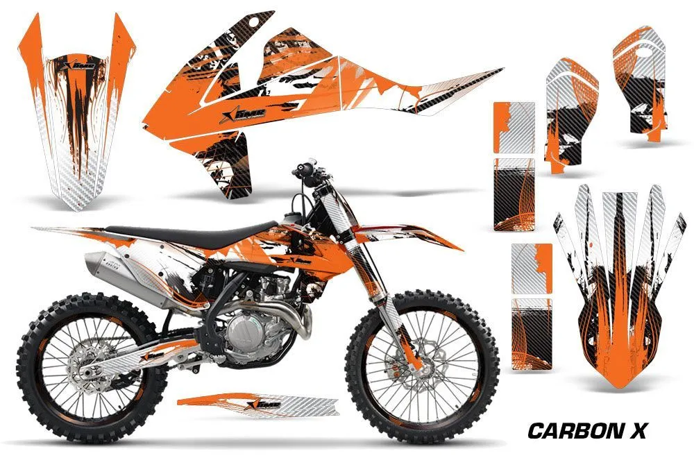 KTM SX-F / XC-F 250 / 350 / 450 Dirt Bike Graphic Kit - 2016-2018 Carbon X Orange