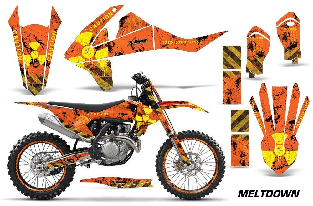KTM SX-F / XC-F 250 / 350 / 450 Dirt Bike Graphic Kit - 2016-2018 Meltdown Orange