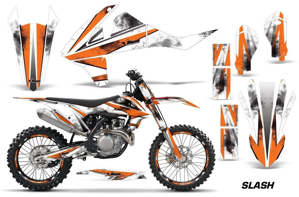 KTM SX-F / XC-F 250 / 350 / 450 Dirt Bike Graphic Kit - 2016-2018 Slash Orange