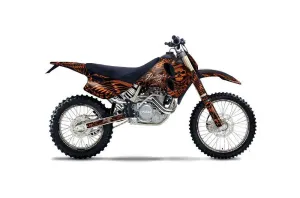 KTM C0 SX / MXC 4 Stroke Dirt Bike Graphic Kit - 1993-1997 Skulls and Hammers Orange