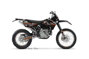 KTM C4 EXC Dirt Bike Graphic Kit - 2005-2007 Silver Star - Silverhaze Orange