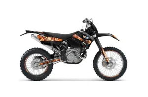 KTM C4 SX Dirt Bike Graphic Kit - 2005-2006 Mad Hatter Black