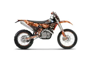 KTM C5 SX / SX-F 125 / 525 Dirt Bike Graphic Kit - 2007-2010 Mad Hatter Orange