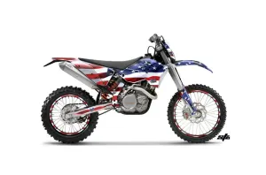KTM C5 SX / SX-F 125 / 525 Dirt Bike Graphic Kit - 2007-2010 Stars and Stripes Red White & Blue