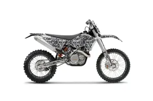 KTM C5 XCW 200/ 250 / 300 Dirt Bike Graphic Kit - 2011 Skull Camo Black