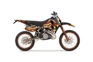 KTM C6 XC 2 Stroke Dirt Bike Graphic Kit - 1993-1997 Firestorm Black