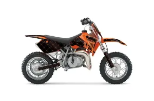 KTM SX 50 Adventure Jr / Sr Dirt Bike Graphic Kit - 2002-2008 Silver Star - Reloaded Orange