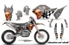 KTM C5 XC 125 / 525 Dirt Bike Graphic Kit - 2008-2010 Checkered Skull Orange