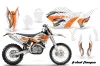 KTM C5 XCW 200/ 250 / 300 Dirt Bike Graphic Kit - 2011 Tribal Flames Orange