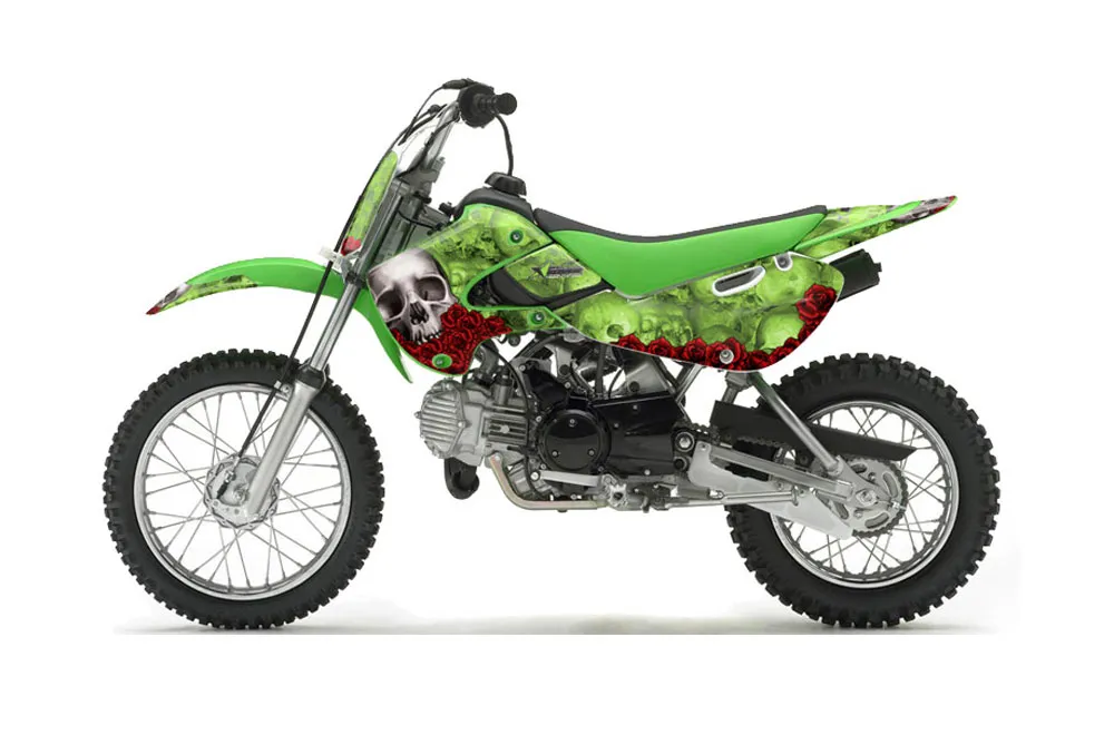 Suzuki DRZ 110 Dirt Bike Graphic Kit - All Years Bone Collector Green