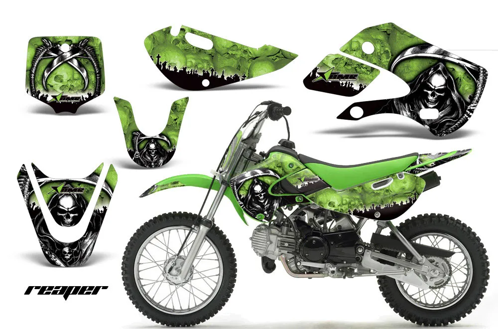 Suzuki DRZ 110 Dirt Bike Graphic Kit - All Years Reaper Green