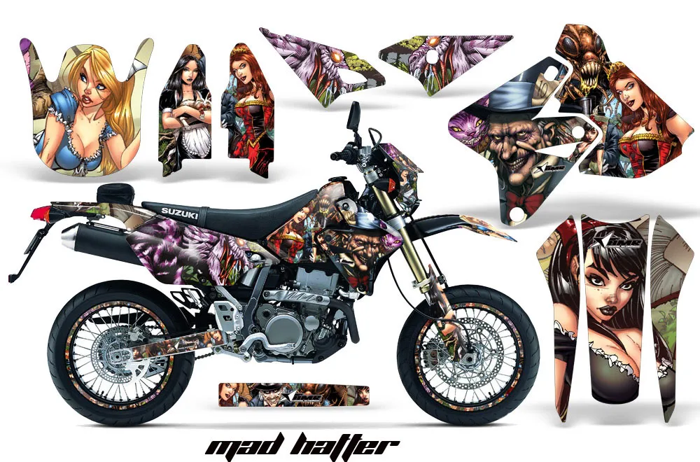 Suzuki DRZ 400 S Metal Tank Dirt Bike Graphic Kit - 2000-2023 Mad Hatter Full