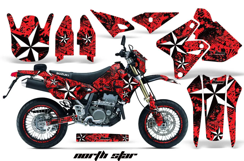 Suzuki DRZ 400 S Metal Tank Dirt Bike Graphic Kit - 2000-2023 NorthStar Red
