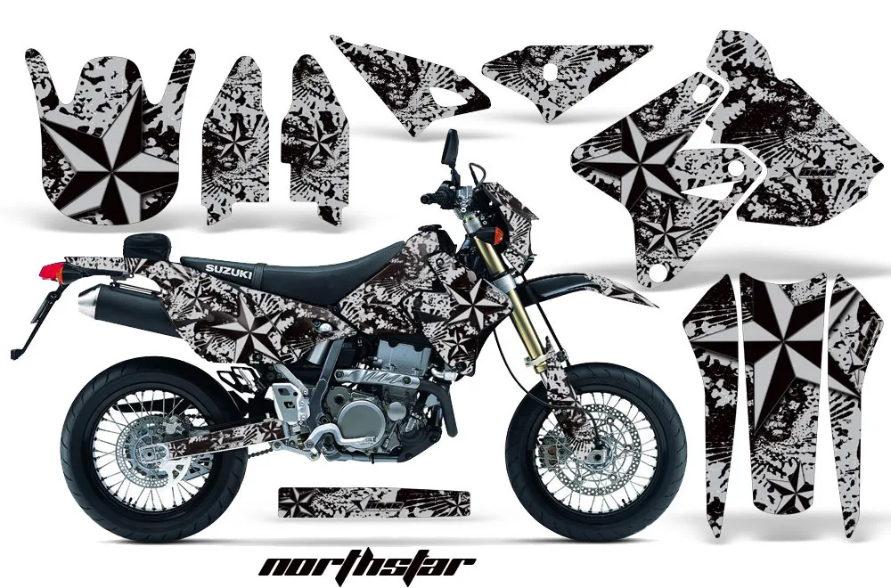 Suzuki DRZ 400 S Metal Tank Dirt Bike Graphic Kit - 2000-2023 NorthStar Silver