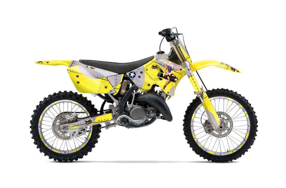 Suzuki RM 125 Dirt Bike Graphic Kit - 2001-2009 T Bomber Yellow