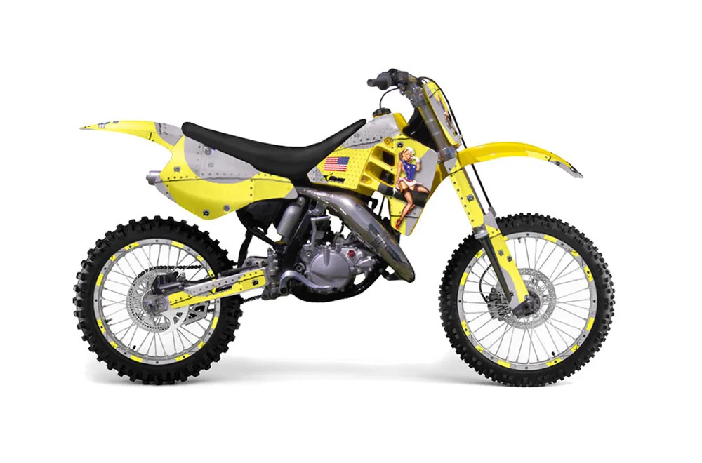 Suzuki RM 250 Dirt Bike Graphic Kit - 1989-1992 T Bomber Yellow