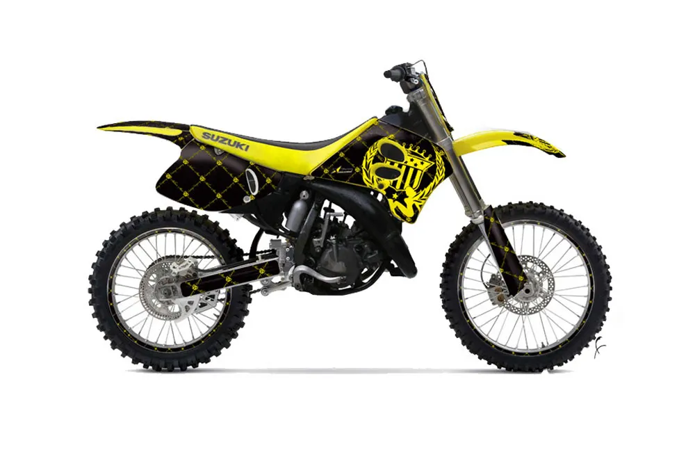 Suzuki RM 250 Dirt Bike Graphic Kit - 1993-1995 Silver Star - Reloaded Yellow