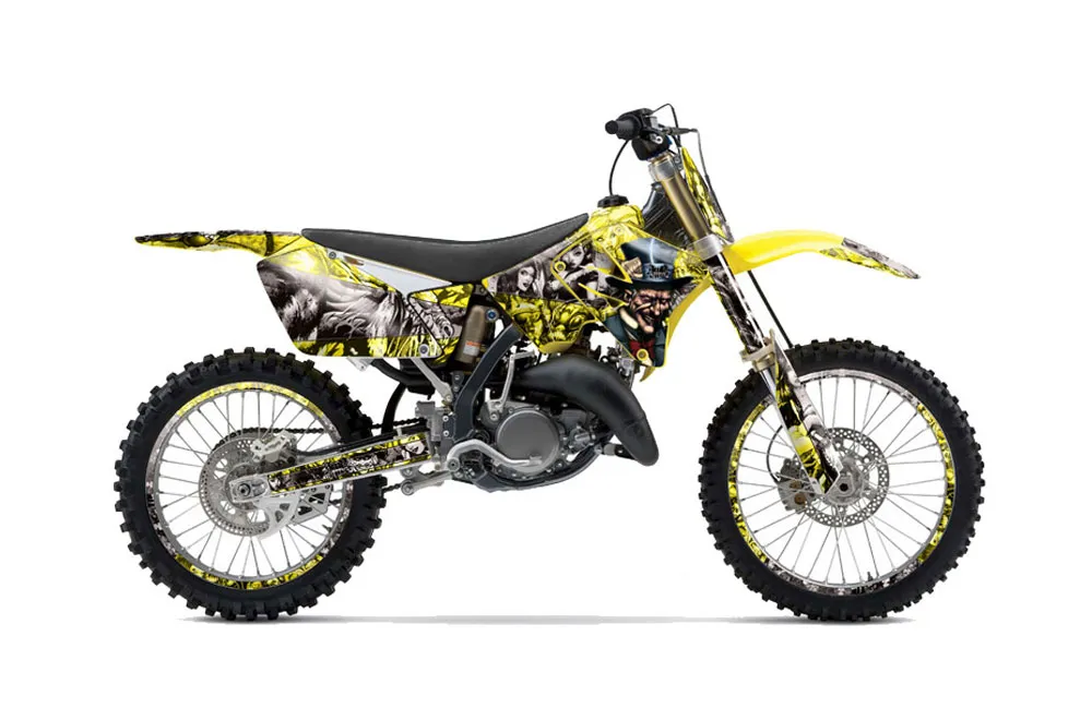 Suzuki RM 250 Dirt Bike Graphic Kit - 2001-2009 Mad Hatter Yellow