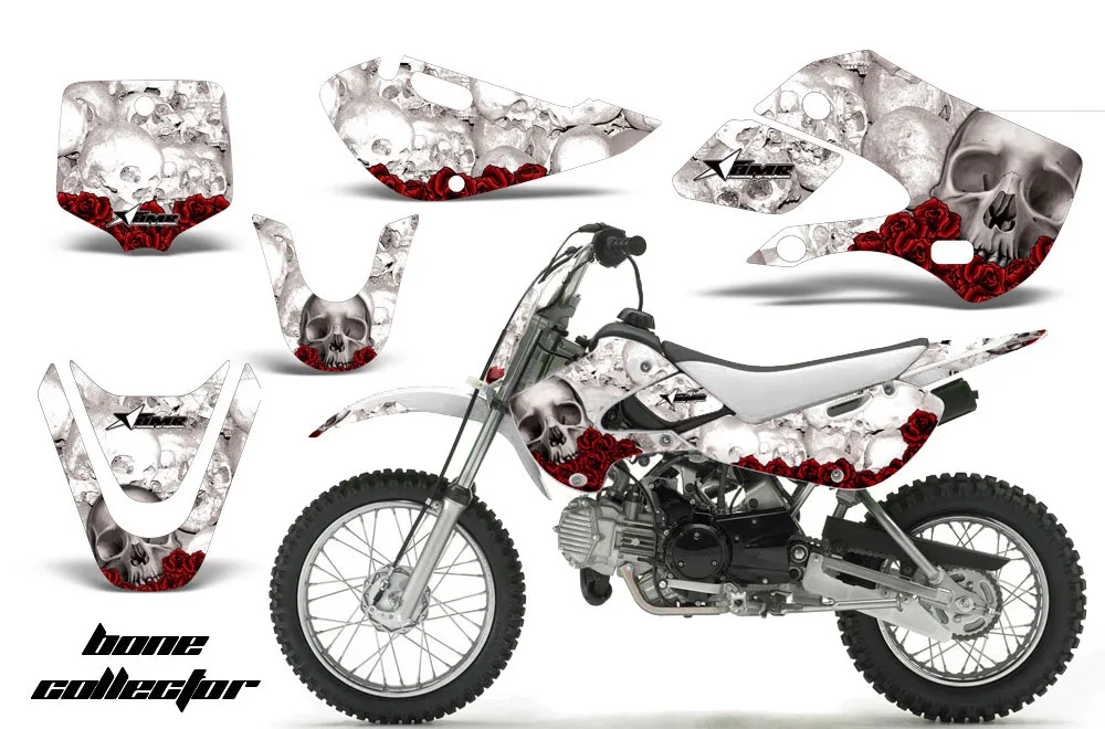 Suzuki RM 65 Dirt Bike Graphic Kit - All Years Bone Collector White