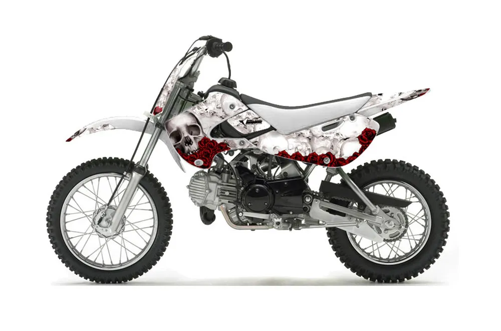 Suzuki RM 65 Dirt Bike Graphic Kit - All Years Bone Collector White